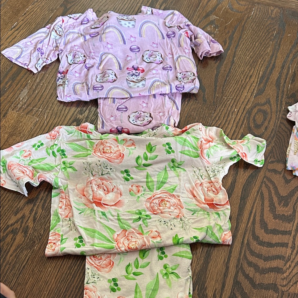 Charming Floral and Rainbow Kids Pajama Set